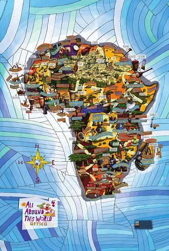 All Around This World Africa "Muiscal Map" -- World maps for kids