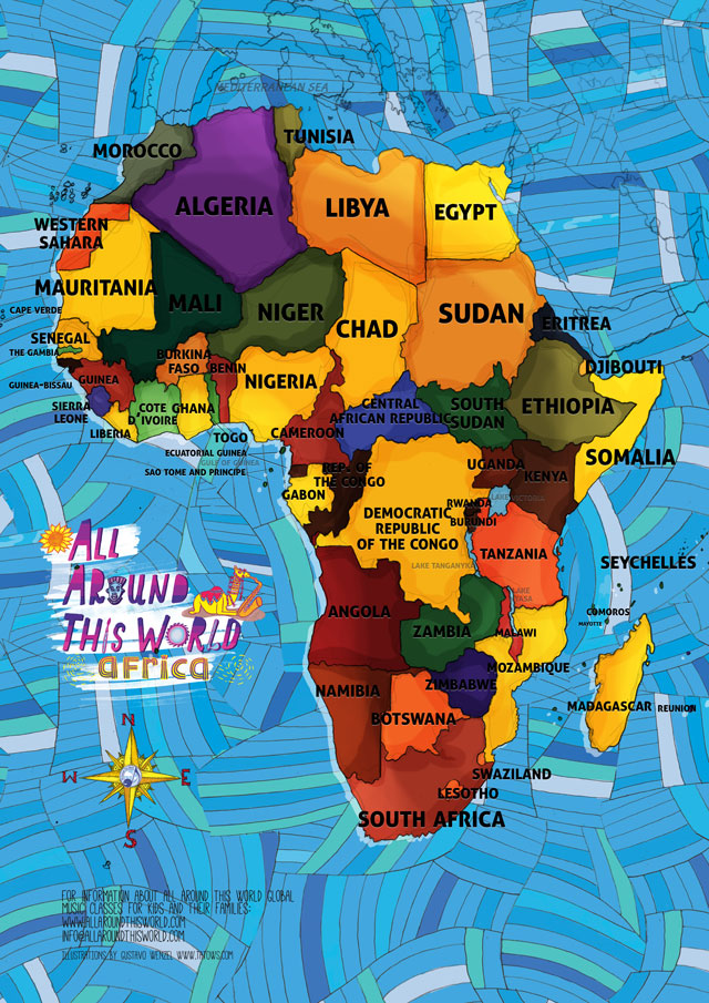 All Around This World Africa "Everywhere Map" -- African songs for kids