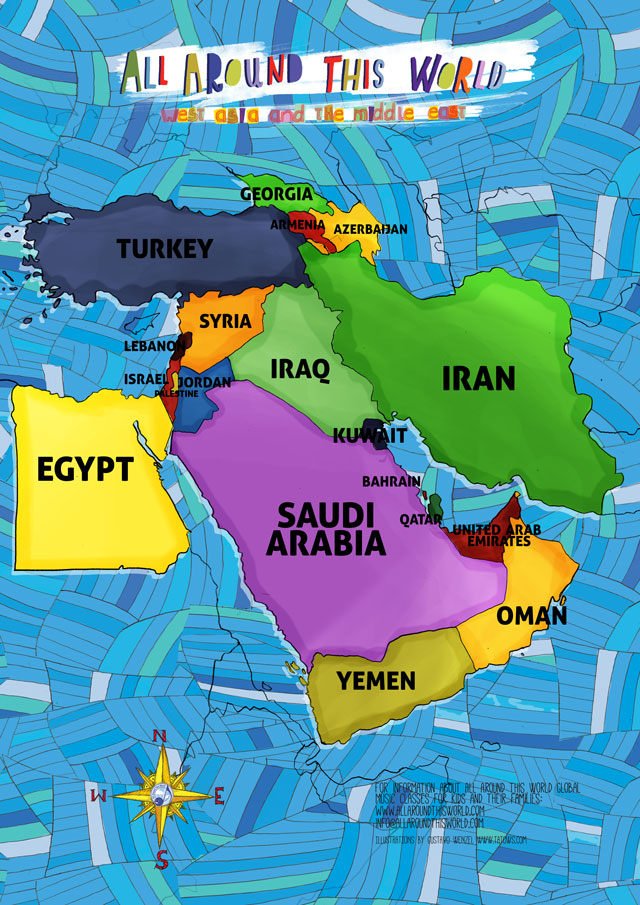 All Around This World West Asia and the Middle East "Everywhere Map" -- The Middle East for kids