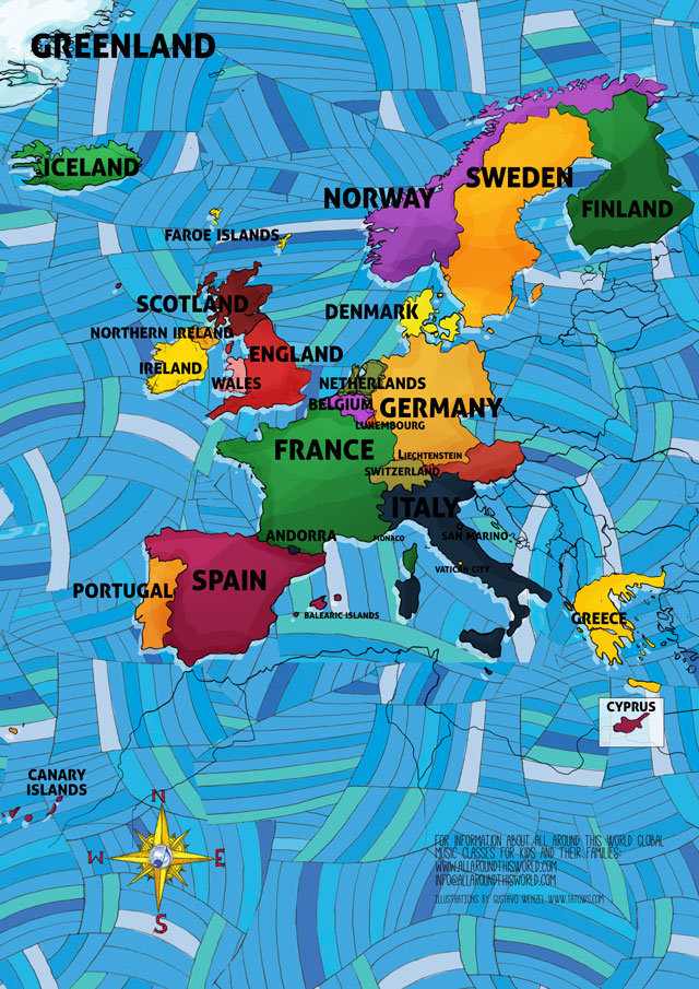 All Around This World Western Europe "Everywhere Map"