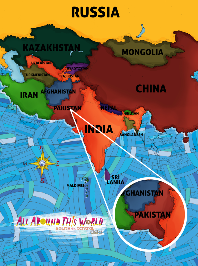 All Around This World South Asia map featuring Pakistan